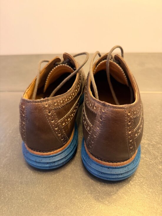 Cole Haan LunarGrand Long Wingtip Oxford Brown Leather Blue Sole Men’s 11.5 main image 4